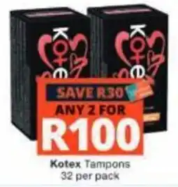 Checkers Kotex Tampons offer
