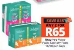 Checkers Stayfree Value Pack Sanitary Pads offer