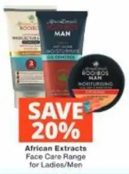 Checkers African Extracts Face Care Range offer