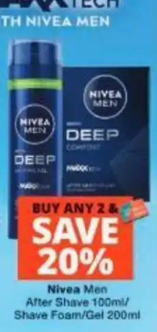Checkers Nivea Men After Shave Shave Foam/Gel offer
