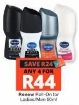 Checkers Renew Roll-On for Ladies/Men offer
