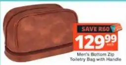 Checkers Men's Bottom Zip Toiletry Bag with Handle offer
