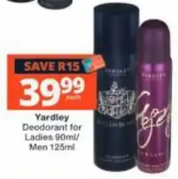 Checkers Yardley Deodorant offer