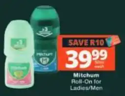 Checkers Mitchum Roll-On for Ladies/Men offer