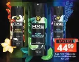 Checkers Axe Fine Fragrance Collection Deodorant for Men offer