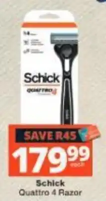 Checkers Schick Quattro 4 Razor offer