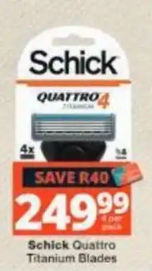Checkers Schick Quattro Titanium Blades offer