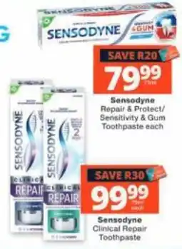 Checkers Sensodyne Repair & Protect/ Sensitivity & Gum Toothpaste offer