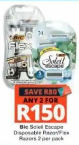 Checkers Bic Soleil Escape Disposable Razor/Flex Razors offer