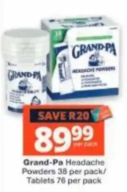 Checkers Grand-Pa Headache Powders offer