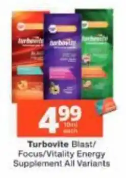 Checkers Turbovite Blast/Focus/Vitality Energy Supplement All Variants offer