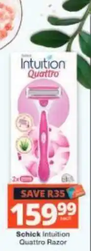 Checkers Schick Intuition Quattro Razor offer