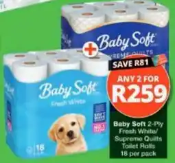 Checkers Hyper Baby Soft Fresh White Toilet Rolls offer