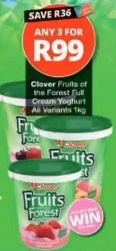 Checkers Hyper Clover Fruits of the Forest Full Cream Yoghurt offer
