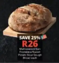 Checkers Hyper Multiseeded/San Francisco/Sweet Potato Sour Dough Bread offer