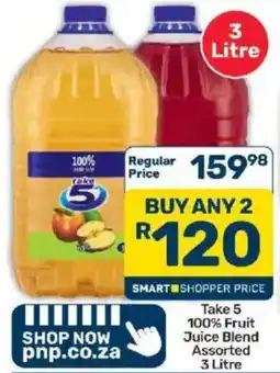 Pick n Pay Take 5 100% Fruit Juice Blend Assorted offer