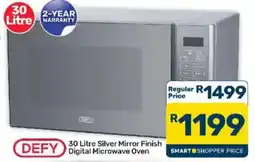 Pick n Pay DEFY 30 Litre Silver Mirror Finish Digital Microwave Oven offer