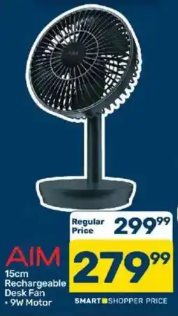 Pick n Pay AIM 15cm Rechargeable Desk Fan offer