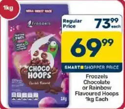 Pick n Pay Froozels Chocolate or Rainbow Flavoured Hoops offer
