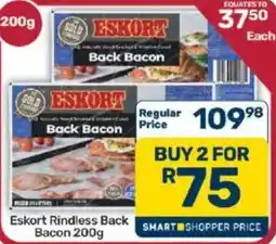 Pick n Pay Eskort Rindless Back Bacon offer