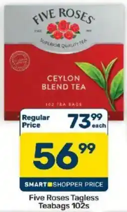 Pick n Pay Five Roses Tagless Teabags offer