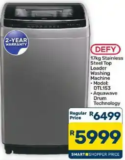 Pick n Pay DEFY 17kg Stainless Steel Top Loader Washing Machine offer