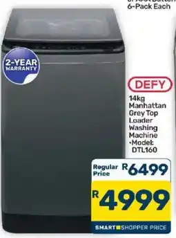 Pick n Pay DEFY 14kg Manhattan Grey Top Loader Washing Machine offer