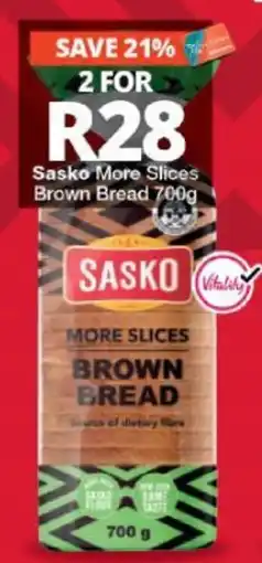 Checkers Sasko More Slices Brown Bread offer