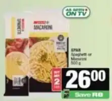 Spar Spar - spaghetti or macaroni offer