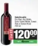 Spar Unbelievable dry red, dry whites, semi sweet white, sweet red or sweet rose offer