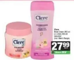 Spar Clere - body cream or lotion offer