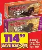 Shoprite Mama's - frozen pies offer