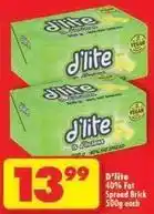 Shoprite D'lite - 40% fat spread brick offer