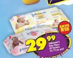 Shoprite Johnson's - baby wipes offer
