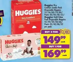 Shoprite Huggies - dry comfort / skin soft disposable nappies offer