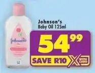 Shoprite Johnson's - baby oil 125ml offer