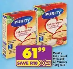 Shoprite Purity - baby cereal with milk offer