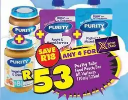 Shoprite Purity - baby food pouch/jar offer