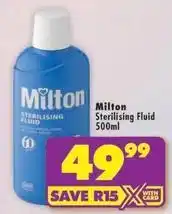 Shoprite Sterilising fluid offer