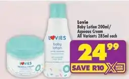 Shoprite Lovies - baby lotion/aqueous cream offer