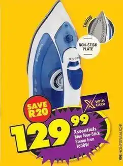 Shoprite Xssentials blue non-stick steam iron 1600w offer