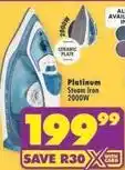 Shoprite Platinum - steam iron offer