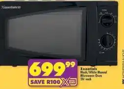 Shoprite Black/white manual microwave oven offer