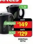 Shoprite Essentials - essentials kettle offer