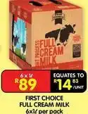 Shoprite First choice - full cream milk offer