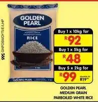 Shoprite Golden pearl - medium grain parboiled white rice offer