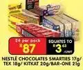 Shoprite Nestlé - chocolates smarties 17g/ tex 18g/ kitkat 20g/bar-one 21g offer