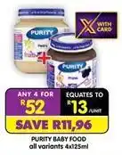 Shoprite Purity - baby food offer