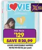 Shoprite Lovies - disposable nappies 40/42/44/46/50/56 per pack offer