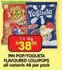 Shoprite Yogueta - flavoured lollipops offer